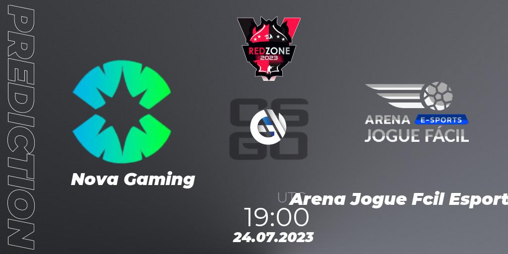 Nova Gaming contre Arena Jogue Fácil Esports : prédiction de match. 24.07.2023 at 19:00. Counter-Strike (CS2), RedZone PRO League Season 5