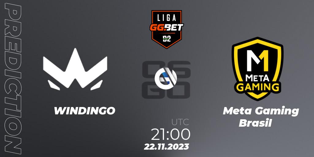 WINDINGO contre Meta Gaming Brasil : prédiction de match. 22.11.2023 at 21:00. Counter-Strike (CS2), Dust2 Brasil Liga Season 2
