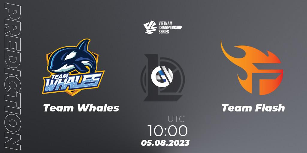 Team Whales contre Team Flash : prédiction de match. 04.08.2023 at 08:00. LoL, VCS Dusk 2023