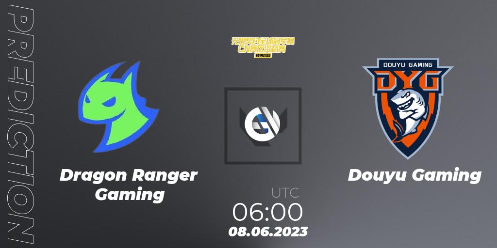 Dragon Ranger Gaming contre Douyu Gaming : prédiction de match. 08.06.23. VALORANT, VALORANT Champions Tour 2023: China Preliminaries