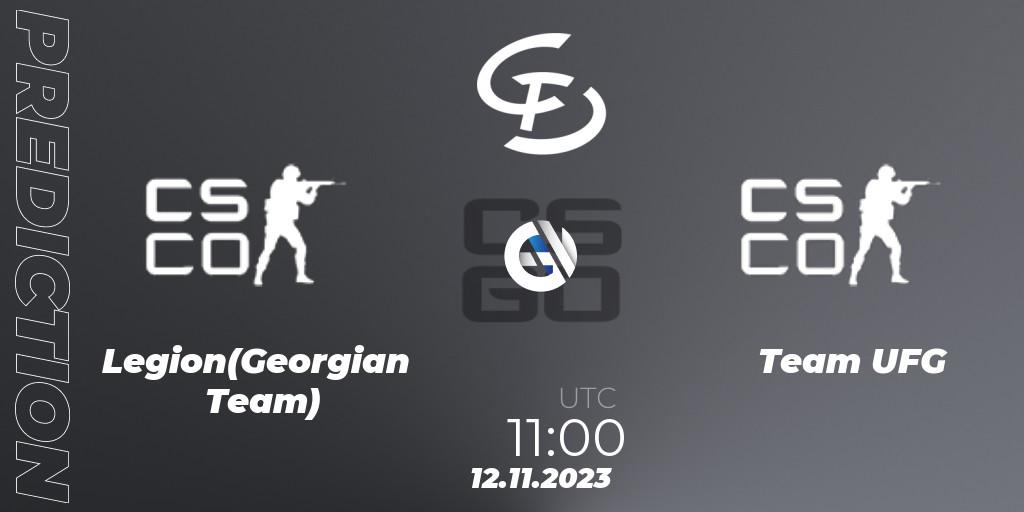 Legion(Georgian Team) contre Team UFG : prédiction de match. 12.11.2023 at 11:00. Counter-Strike (CS2), Europebet Cup 2023