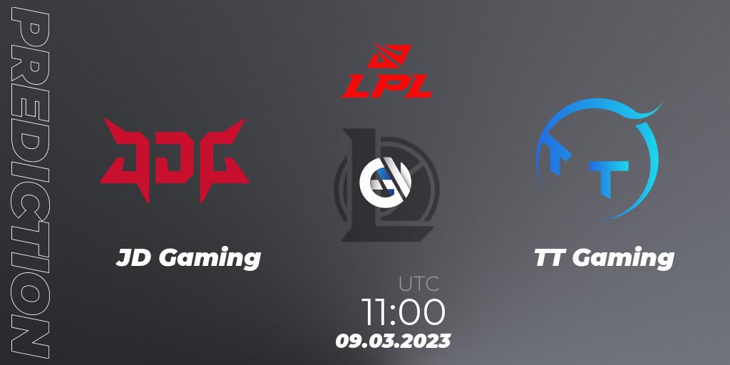 JD Gaming contre TT Gaming : prédiction de match. 09.03.2023 at 12:00. LoL, LPL Spring 2023 - Group Stage