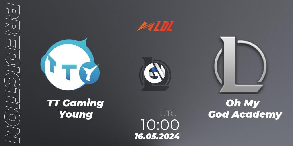 TT Gaming Young contre Oh My God Academy : prédiction de match. 16.05.2024 at 10:00. LoL, LDL 2024 - Stage 2