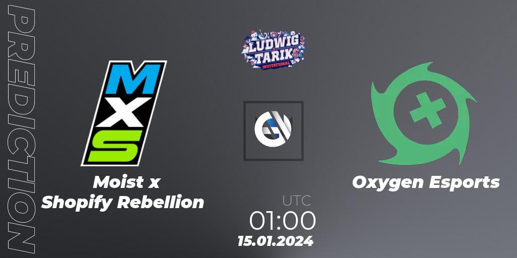 Moist x Shopify Rebellion contre Oxygen Esports : prédiction de match. 15.01.24. VALORANT, Ludwig x Tarik Invitational 2