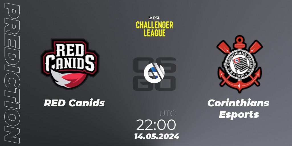 RED Canids contre Corinthians Esports : prédiction de match. 14.05.2024 at 22:00. Counter-Strike (CS2), ESL Challenger League Season 47: South America