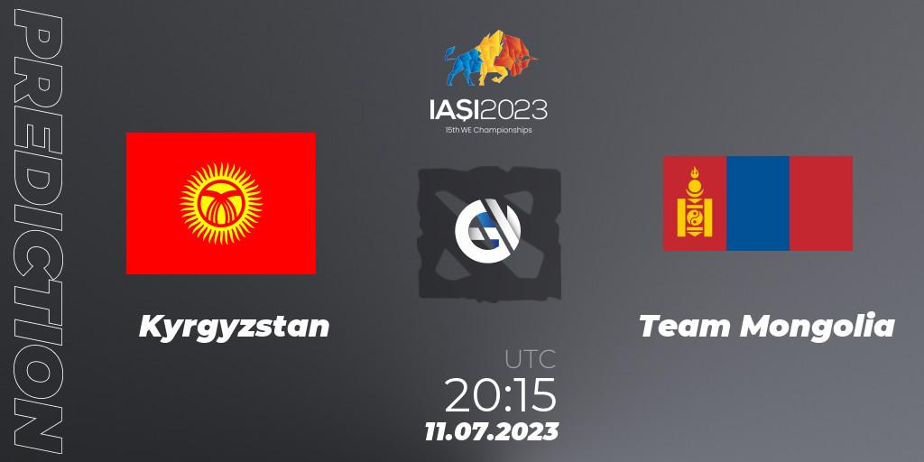 Kyrgyzstan contre Team Mongolia : prédiction de match. 11.07.2023 at 20:15. Dota 2, Gamers8 IESF Asian Championship 2023