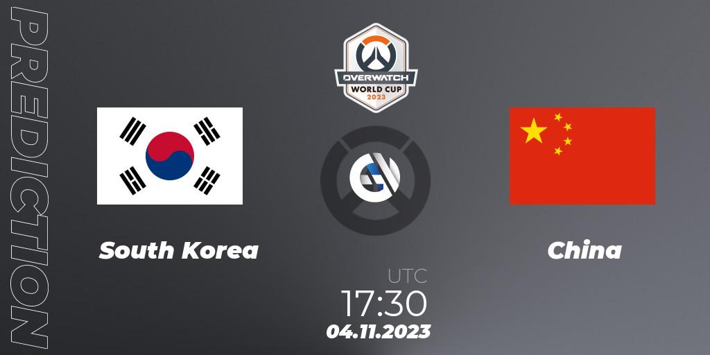 South Korea contre China : prédiction de match. 04.11.23. Overwatch, Overwatch World Cup 2023