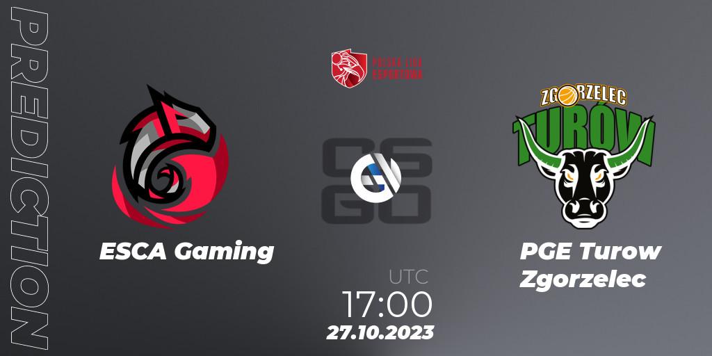 ESCA Gaming contre PGE Turow Zgorzelec : prédiction de match. 27.10.23. CS2 (CS:GO), Polska Liga Esportowa 2023: Split #3