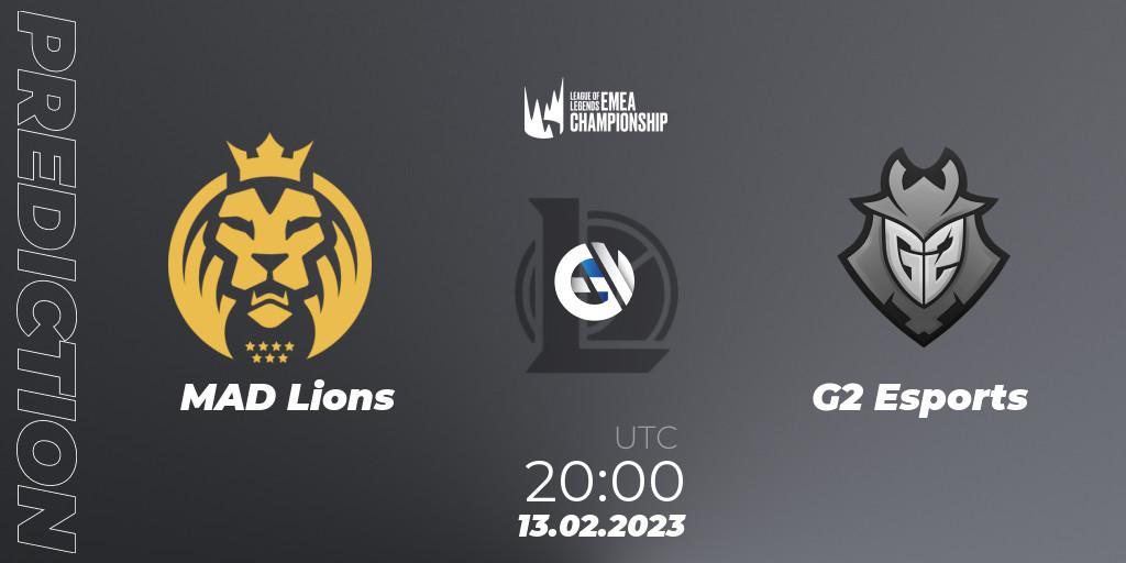 MAD Lions contre G2 Esports : prédiction de match. 13.02.23. LoL, LEC Winter 2023 - Stage 2