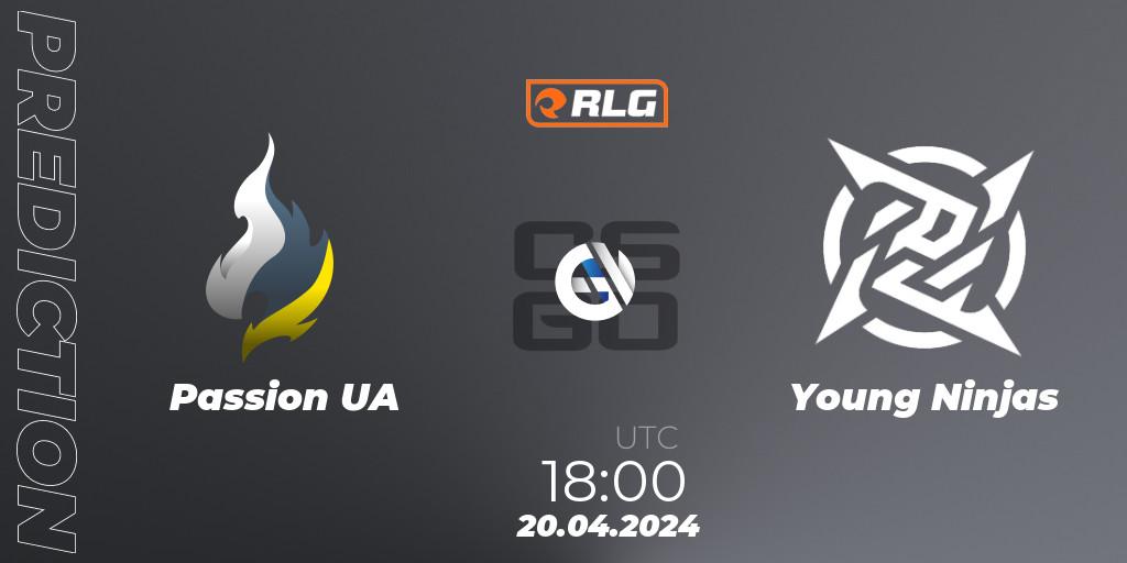 Passion UA contre Young Ninjas : prédiction de match. 20.04.24. CS2 (CS:GO), RES European Series #2
