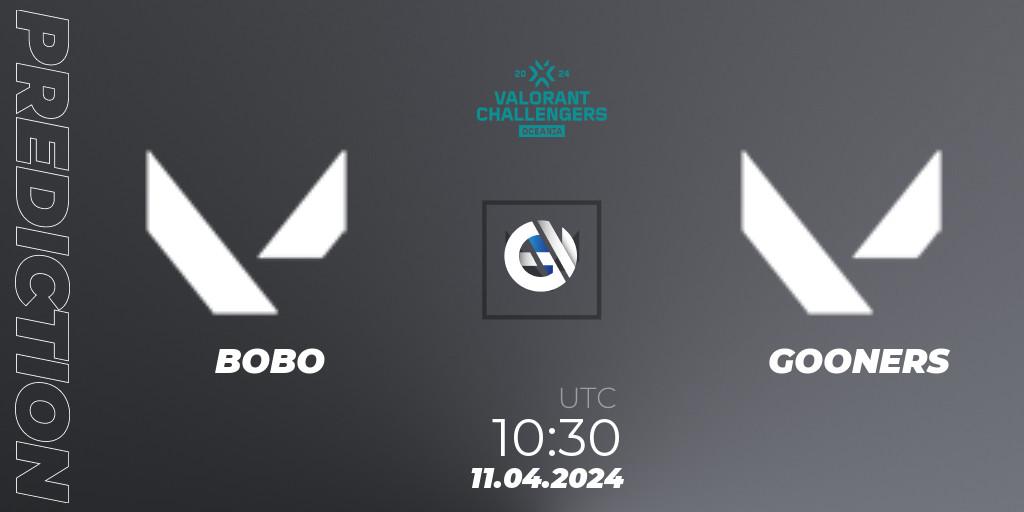 BOBO contre GOONERS : prédiction de match. 11.04.24. VALORANT, VALORANT Challengers 2024 Oceania: Split 1