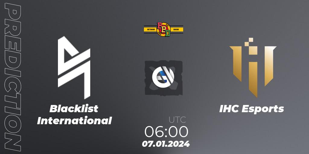 Blacklist International contre IHC Esports : prédiction de match. 07.01.24. Dota 2, BetBoom Dacha Dubai 2024: SEA and CN Closed Qualifier