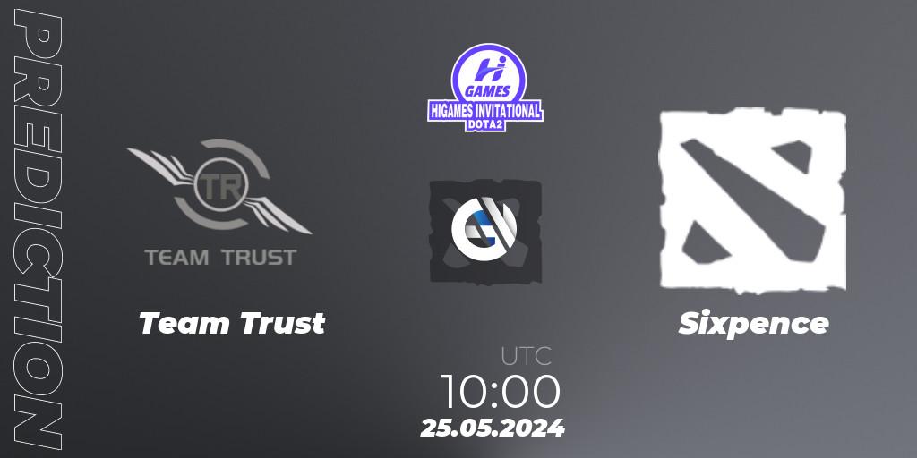 Team Trust contre Sixpence : prédiction de match. 25.05.2024 at 10:00. Dota 2, HiGames Invitational