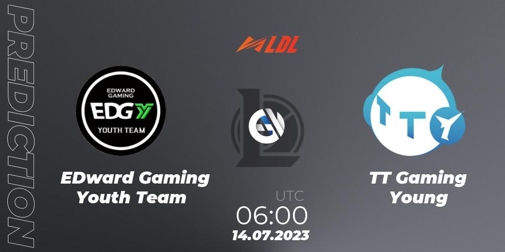 EDward Gaming Youth Team contre TT Gaming Young : prédiction de match. 14.07.2023 at 06:00. LoL, LDL 2023 - Regular Season - Stage 3