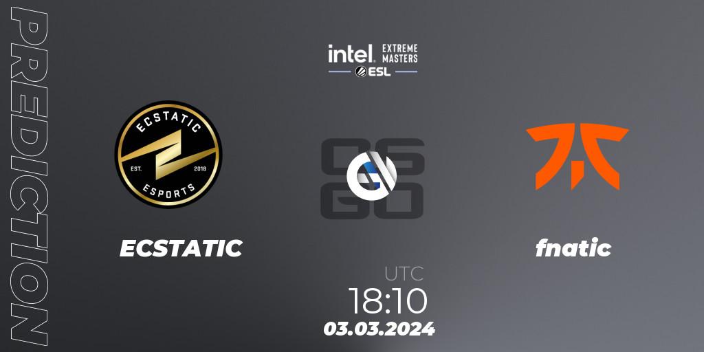 ECSTATIC contre fnatic : prédiction de match. 03.03.24. CS2 (CS:GO), Intel Extreme Masters Dallas 2024: European Open Qualifier #1
