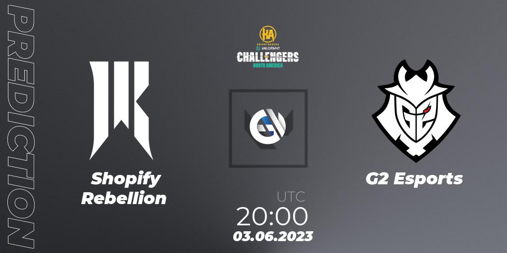 Shopify Rebellion contre G2 Esports : prédiction de match. 03.06.23. VALORANT, VALORANT Challengers 2023: North America Challenger Playoffs