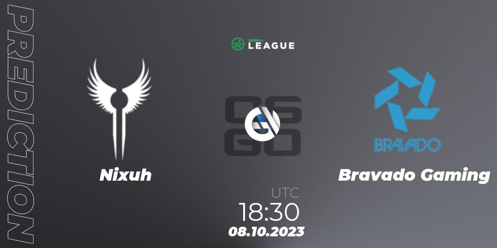 Nixuh contre Bravado Gaming : prédiction de match. 08.10.23. CS2 (CS:GO), ESEA Season 46: Open Division - South Africa