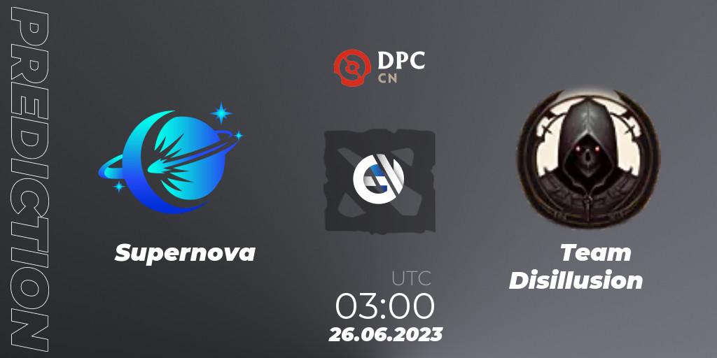 Supernova contre Team Disillusion : prédiction de match. 26.06.23. Dota 2, DPC 2023 Tour 3: CN Division II (Lower)