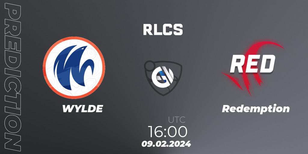 WYLDE contre Redemption : prédiction de match. 09.02.2024 at 16:00. Rocket League, RLCS 2024 - Major 1: Europe Open Qualifier 1