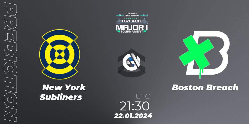 New York Subliners contre Boston Breach : prédiction de match. 21.01.2024 at 21:30. Call of Duty, Call of Duty League 2024: Stage 1 Major Qualifiers