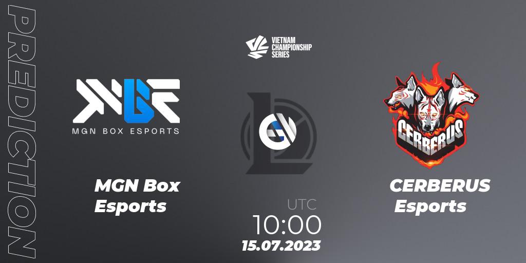 MGN Box Esports contre CERBERUS Esports : prédiction de match. 15.07.2023 at 10:00. LoL, VCS Dusk 2023