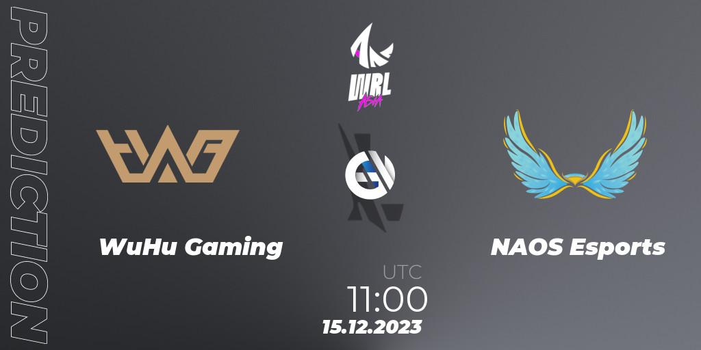 WuHu Gaming contre NAOS Esports : prédiction de match. 15.12.23. Wild Rift, WRL Asia 2023 - Season 2 - Regular Season