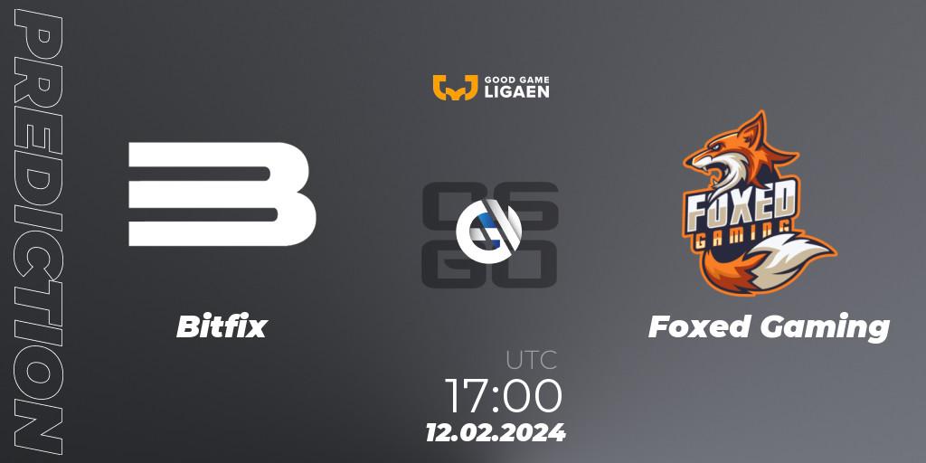 Bitfix contre Foxed Gaming : prédiction de match. 12.02.24. CS2 (CS:GO), Good Game-ligaen Spring 2024