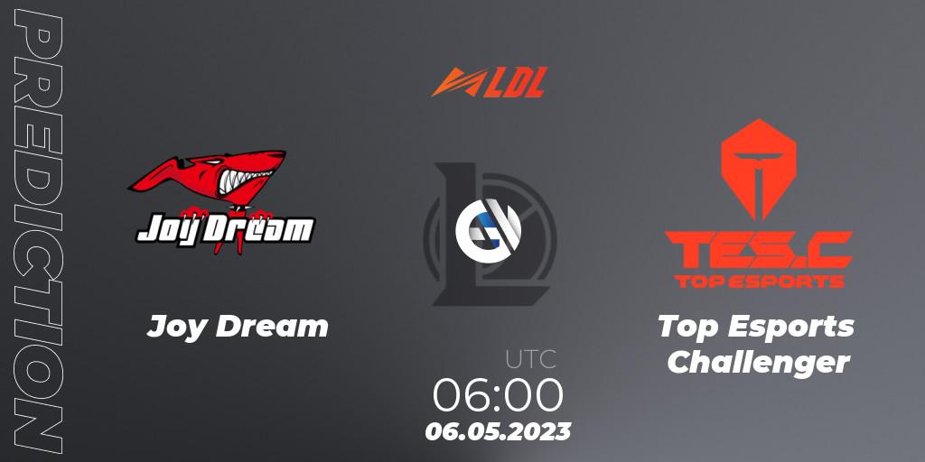 Joy Dream contre Top Esports Challenger : prédiction de match. 06.05.2023 at 06:00. LoL, LDL 2023 - Regular Season - Stage 2