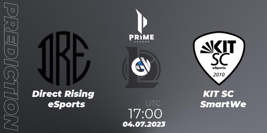 Direct Rising eSports contre KIT SC SmartWe : prédiction de match. 04.07.2023 at 17:00. LoL, Prime League 2nd Division Summer 2023
