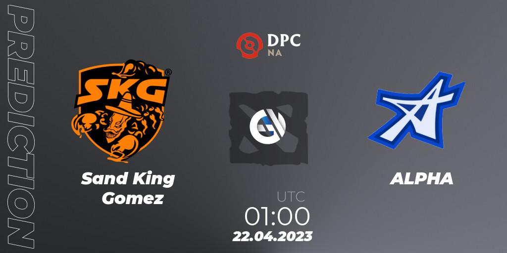 Sand King Gomez contre ALPHA : prédiction de match. 22.04.23. Dota 2, DPC 2023 Tour 2: NA Division II (Lower)