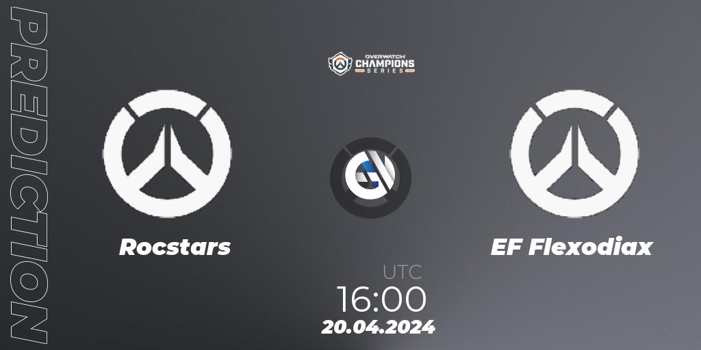 Rocstars contre EF Flexodiax : prédiction de match. 20.04.2024 at 16:00. Overwatch, Overwatch Champions Series 2024 - EMEA Stage 2 Group Stage