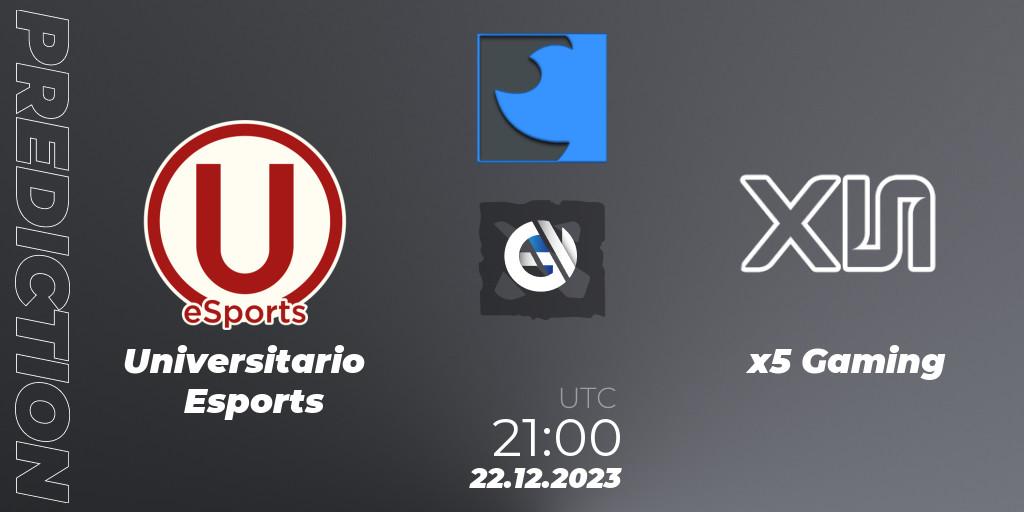 Universitario Esports contre x5 Gaming : prédiction de match. 22.12.23. Dota 2, FastInvitational DotaPRO Season 2