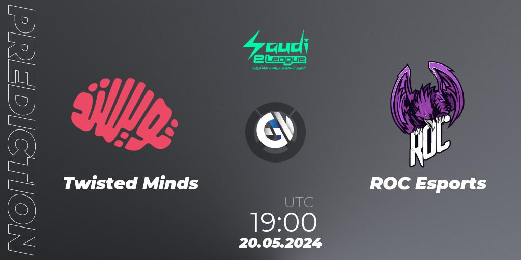 Twisted Minds contre ROC Esports : prédiction de match. 20.05.2024 at 19:00. Overwatch, Saudi eLeague 2024 - Major 2 Phase 1