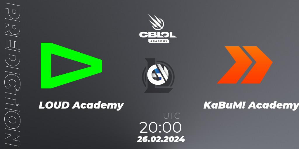 LOUD Academy contre KaBuM! Academy : prédiction de match. 26.02.24. LoL, CBLOL Academy Split 1 2024