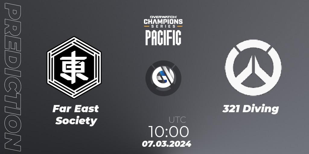 Far East Society contre 321 Diving : prédiction de match. 07.03.24. Overwatch, Overwatch Champions Series 2024 - Stage 1 Pacific