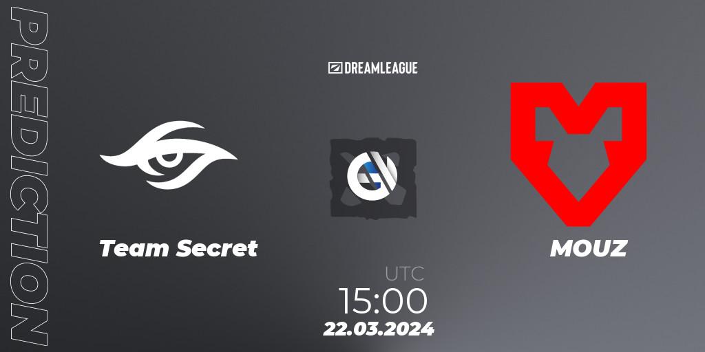 Team Secret contre MOUZ : prédiction de match. 22.03.24. Dota 2, DreamLeague Season 23: Western Europe Closed Qualifier