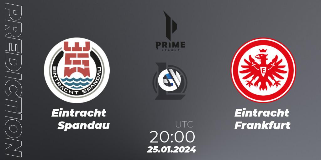 Eintracht Spandau contre Eintracht Frankfurt : prédiction de match. 25.01.2024 at 20:00. LoL, Prime League Spring 2024 - Group Stage