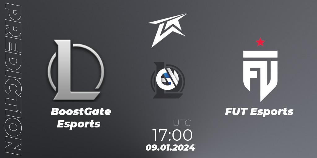 BoostGate Esports contre FUT Esports : prédiction de match. 09.01.2024 at 17:00. LoL, TCL 2024 Season Cup