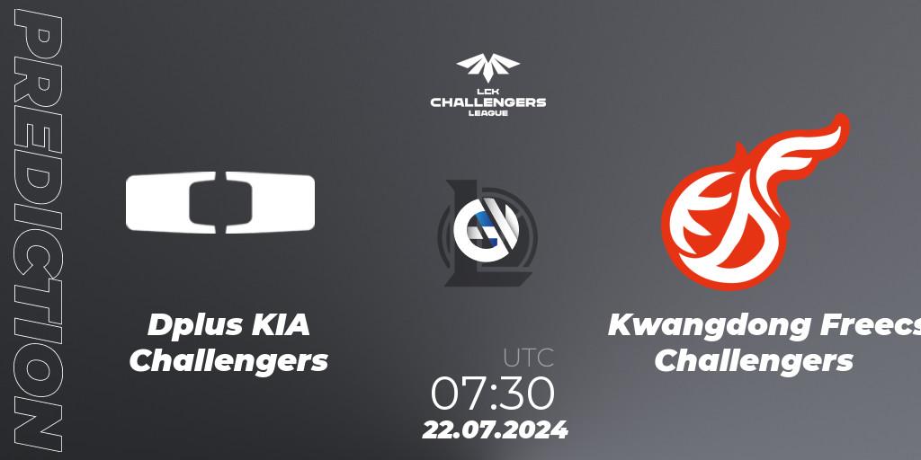 Dplus KIA Challengers contre Kwangdong Freecs Challengers : prédiction de match. 22.07.2024 at 07:30. LoL, LCK Challengers League 2024 Summer - Group Stage