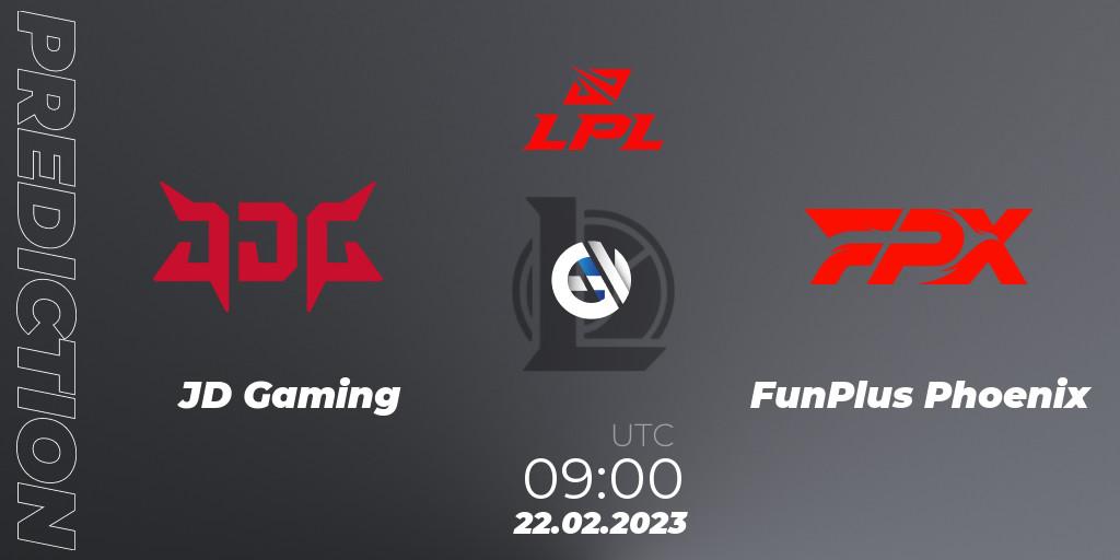 JD Gaming contre FunPlus Phoenix : prédiction de match. 22.02.23. LoL, LPL Spring 2023 - Group Stage