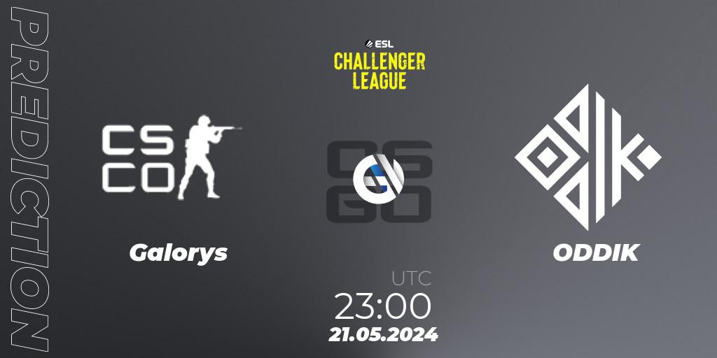 Galorys contre ODDIK : prédiction de match. 22.05.2024 at 20:00. Counter-Strike (CS2), ESL Challenger League Season 47: South America
