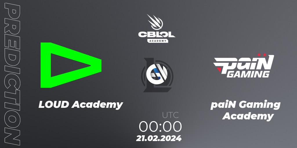 LOUD Academy contre paiN Gaming Academy : prédiction de match. 21.02.24. LoL, CBLOL Academy Split 1 2024