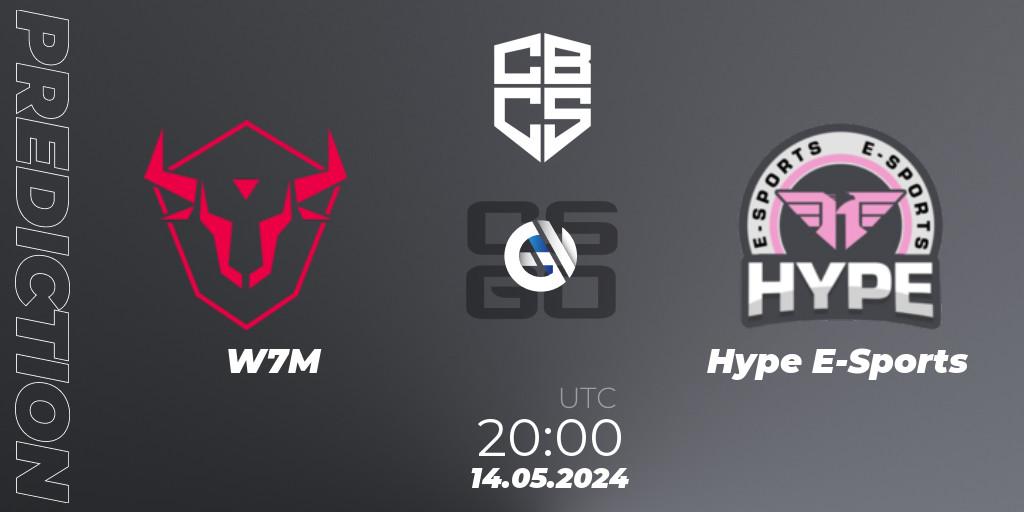 W7M contre Hype E-Sports : prédiction de match. 14.05.2024 at 19:15. Counter-Strike (CS2), CBCS Season 4