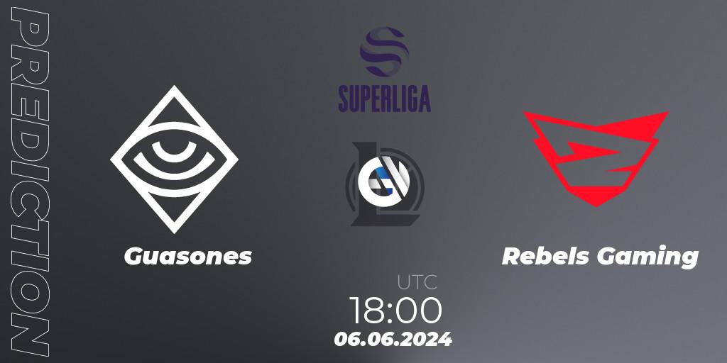 Guasones contre Rebels Gaming : prédiction de match. 06.06.2024 at 18:00. LoL, LVP Superliga Summer 2024
