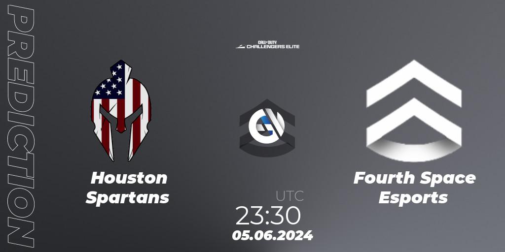 Houston Spartans contre Fourth Space Esports : prédiction de match. 05.06.2024 at 22:30. Call of Duty, Call of Duty Challengers 2024 - Elite 3: NA