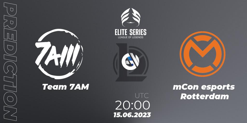 Team 7AM contre mCon esports Rotterdam : prédiction de match. 15.06.2023 at 20:00. LoL, Elite Series Summer 2023