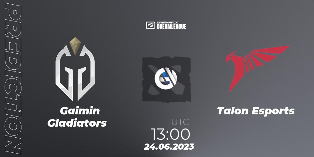 Gaimin Gladiators contre Talon Esports : prédiction de match. 24.06.2023 at 12:55. Dota 2, DreamLeague Season 20