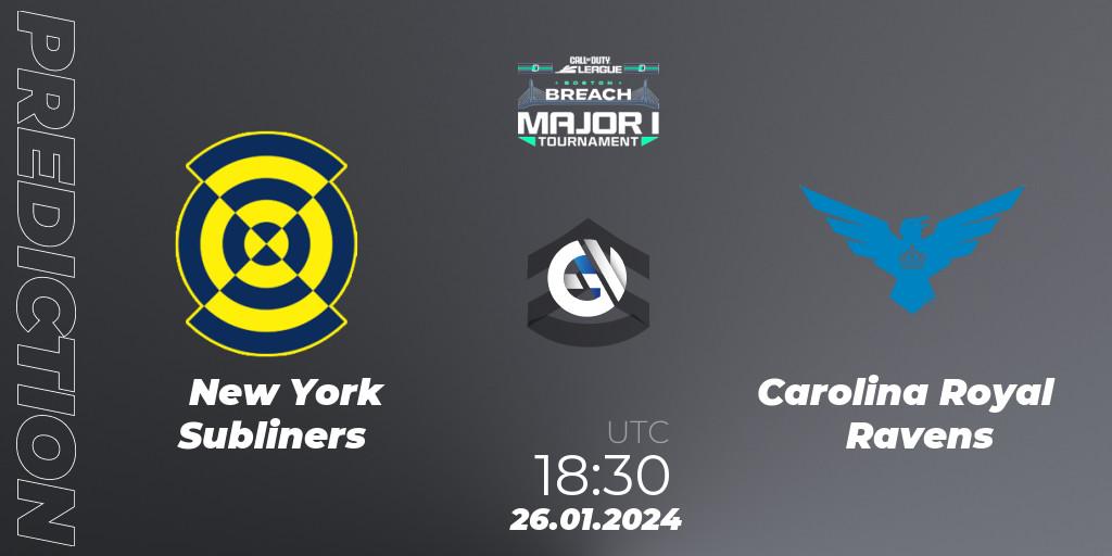 New York Subliners contre Carolina Royal Ravens : prédiction de match. 26.01.2024 at 18:30. Call of Duty, Call of Duty League 2024: Stage 1 Major