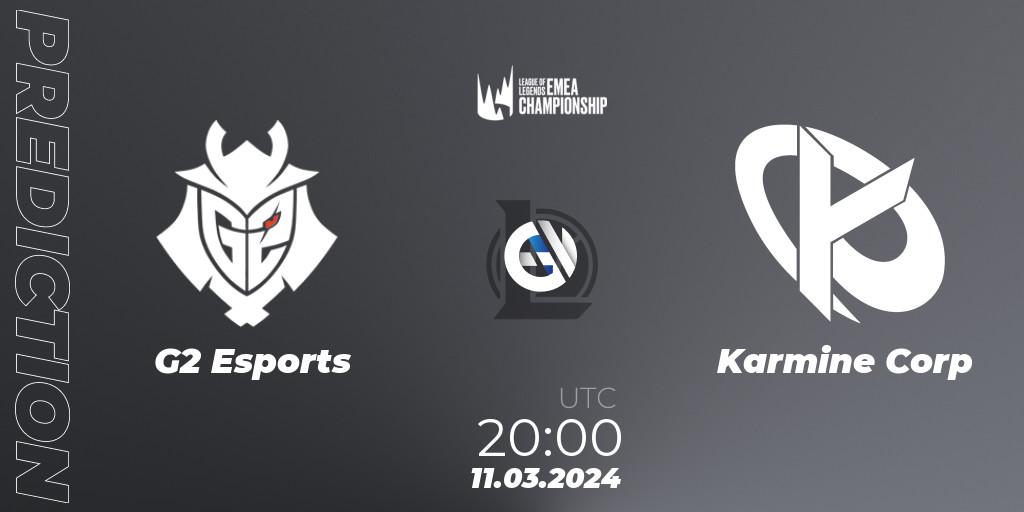 G2 Esports contre Karmine Corp : prédiction de match. 11.03.24. LoL, LEC Spring 2024 - Regular Season