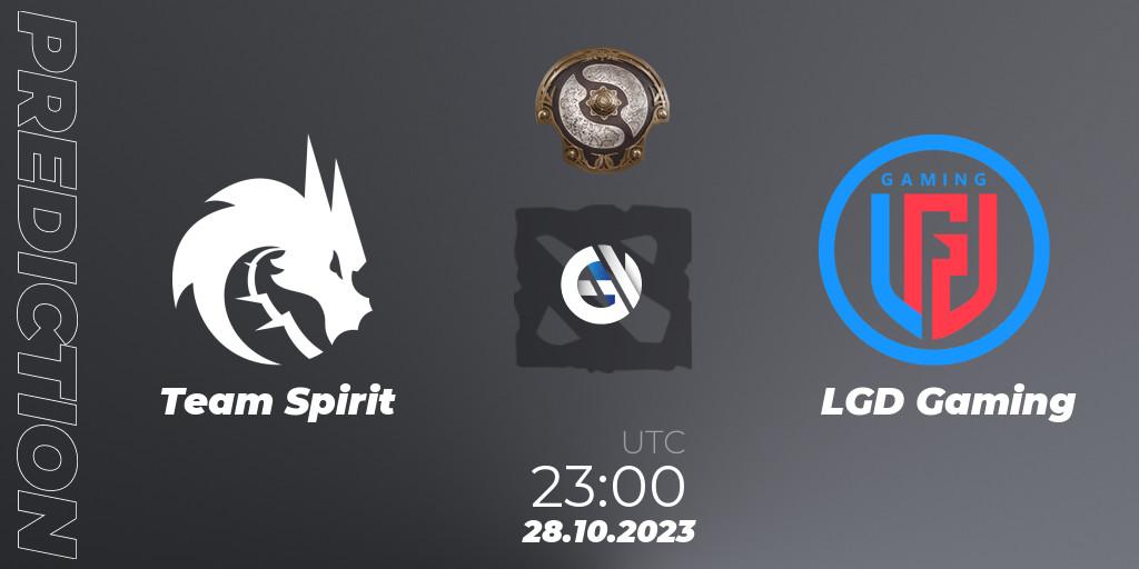 Team Spirit contre LGD Gaming : prédiction de match. 29.10.23. Dota 2, The International 2023